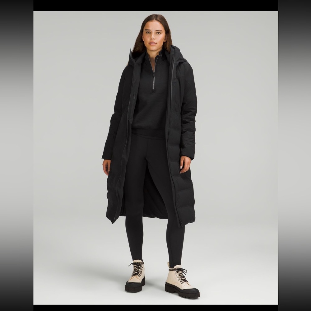 Lululemon Sleet Street Long Jacket Black size 12